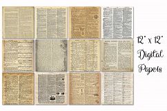 Dictionary Pages Digital Paper - 2 Sizes - 8.5x11 and 12x12 Product Image 2