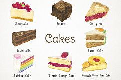 Watercolor Cake Clipart, Celebration Cake, Cake Clip Art Product Image 2