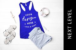 Royal Blue Next Level 1533 Mockup Tank Top Vest Racerback Product Image 1