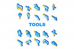 Tools For Building Collection Icons Set Vector Product Image 1