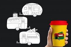 Christmas RV camper caravan clipart graphic illustrations Product Image 6