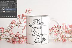 Coffee mug mock up white mug mockup cup template mockups cup mock ups psd smart mug mock-up romantic feminine wedding mugs mock-ups floral rose Product Image 2