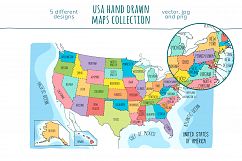 USA maps. Hand drawn collection Product Image 4