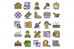 Tiler icons set vector flat Product Image 1