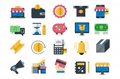 Shopping and retail flat icons set Product Image 1