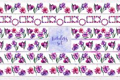 Purple Alstroemeria PNG watercolor set Product Image 9