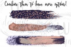 Rose Gold And Blue Brush Strokes, Glitter Overlay Strokes Product Image 4