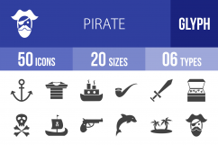 50 Pirate Glyph Icons Product Image 1