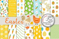Easter Digital Paper Pack, Easter Paper Pack, Easter Bunny Paper, Easter Scrapbook, Cute Easter Paper, Patterned Papers, Planner sticker Product Image 1