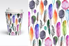 Watercolor bird, feathers, flowers Product Image 5