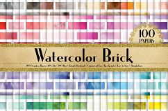 100 Seamless Watercolor Brick Pattern Digital Papers Product Image 1