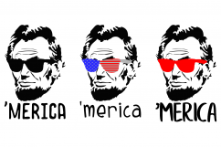 Abraham Lincoln Merica SVG 4th of July SVG USA SVG Product Image 1