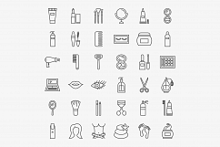 Cosmetics Line Art Icons Product Image 3