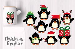 Cute Penguins, December Christmas Graphics Product Image 1