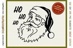 HO HO HO OLD-SCHOOL SANTA! - Vintage Retro Santa Face SVG Product Image 1