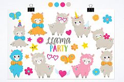 Llama party graphics and illustrations Product Image 1