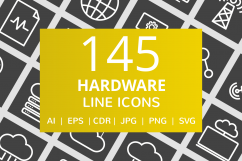 145 Hardware Line Inveretd Icons Product Image 1