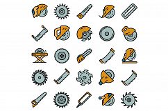 Saw icons set vector flat Product Image 1