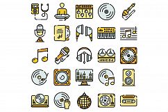 Dj icons vector flat Product Image 1