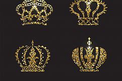  Set of gold and silver crown icons.  Product Image 7