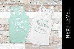 Mint Next Level 1533 Mockup Girls Tank Top Flat Lay Product Image 1