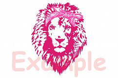 Lion Head whit Pink Bandana SVG 1013s Product Image 3