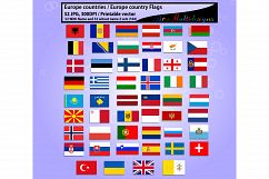 Europe countries / Europe country Flags / country flag / 300DPI / Vector flags / flag clipart and silhouette / printable flag/ digital flag Product Image 3