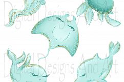 Sea animals clipart Product Image 2