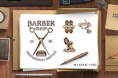 Vintage Barbershop Vector Emblems and Labels Product Image 1