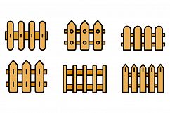 Fence icons vector flat Product Image 1