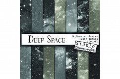 Black and White Galaxy Digital Paper - "Deep Space" - Galaxy Product Image 1