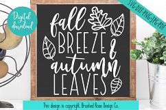 fall svg, farmhouse svg, fall breeze and autumn leaves, svg Product Image 1