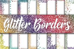 Rainbow Glitter Borders Digital Paper Product Image 1