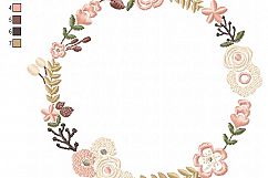 Floral Wreath Font Frame Monogram Design - EMBROIDERY DESIGN FILE - Instant download - Vp3 Hus Dst Exp Jef Pes formats hoop 4x4 5x7 6x10 Product Image 2