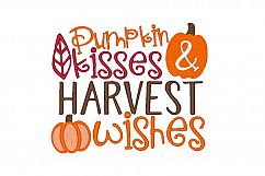 Pumpkin Kisses Embroidery Design Saying Product Image 1