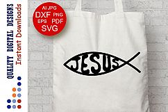 Jesus Svg Jesus Christ digital clip art Fish sign Fish svg Product Image 1