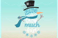 Reading Is Snow Much Fun Snowman Svg Dxf Eps and Png Files Product Image 2