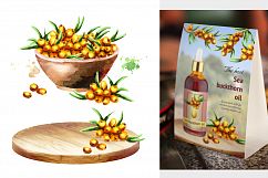 Sea buckthorn. Watercolor Product Image 3