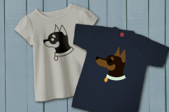 Black and Tan Chihuahua Min Pin Toy Dog Faces SVG Design Product Image 1