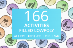 166 Activities Filled Low Poly Icons Product Image 1