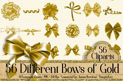 56 Luxury Gold Bows and Ribbons Clip Arts PNG Transparent Product Image 1