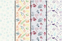  Christmas Hand drawn seamless digital paper pack Product Image 3