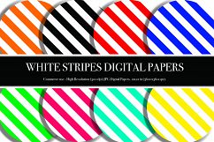White Stripes Digital Papers - P1 Product Image 2