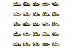 Sneakers icons set vector flat Product Image 1