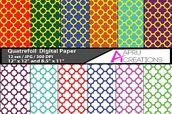 Quatre foil  digital papers, Quatre foil   pattern, digital papers, high quality 300 dpi, 12 x 12 inch , and 8.5 x 11 inch Product Image 1