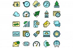 Internet speed icons set vector flat Product Image 1