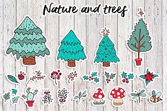 Sweet Christmas: hand drawn set with cute animals Product Image 5