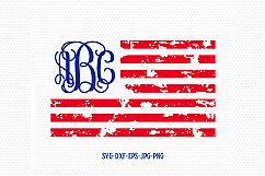 American flag distressed svg, usa monogram flag svg, Fourth of July SVG, 4th of July Svg, Patriotic SVG, Cricut, Silhouette Cut File svg dxf Product Image 1