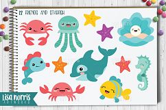 Mermaid Friends Clip Art, Patterns, &amp; SVG Cutting Files Product Image 3