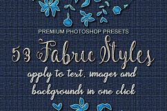 53 Fabric Textures, One Click Effects, Photoshop Layer Style FX, Photoshop ASL FX Product Image 1